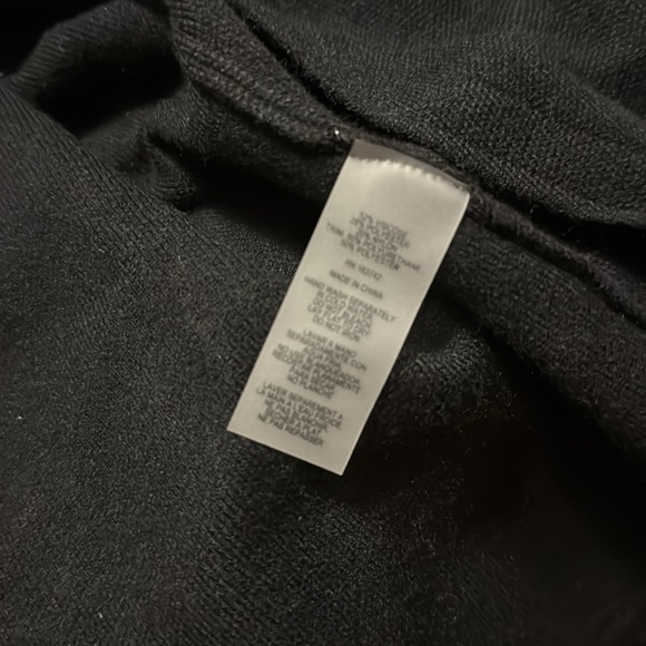 Sioni Black Sweater Blazer with Faux Leather Trim, new - Picture 8 of 10